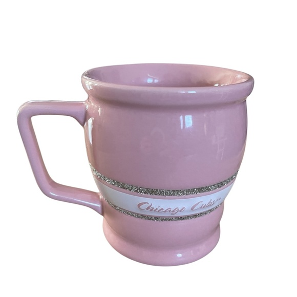 Encore MLB 2009 Chicago Cubs 3 D Logo Coffee Mug  Pink, White / Silver Accents - Picture 6 of 9
